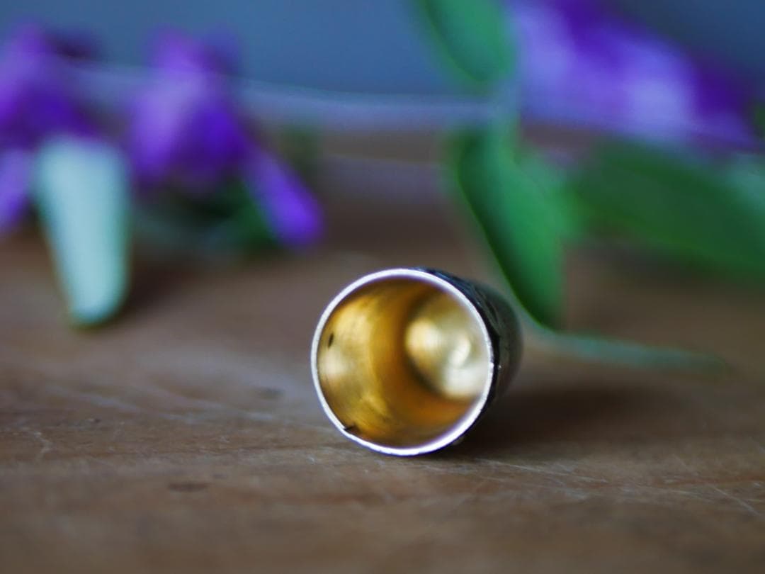 純銀　ヤドリギ　フレンチシルバー　指ぬき　フランスアンティーク　アンティーク