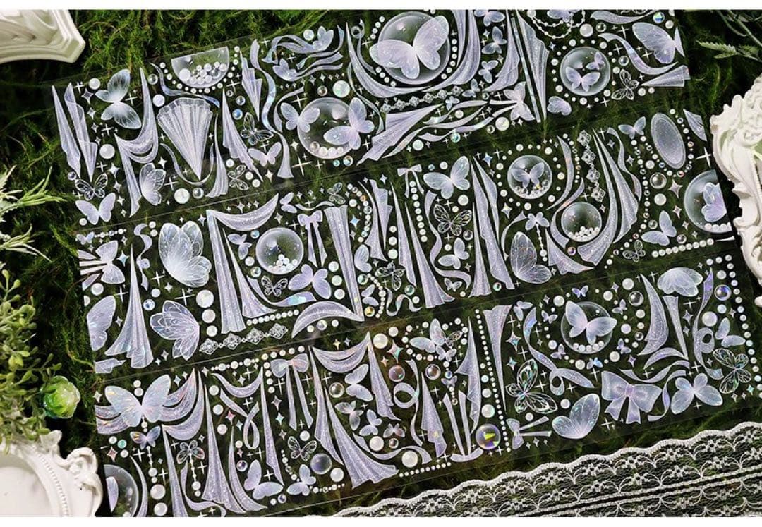 【3巻セット】カーテン リボン シャボン玉 蝶 背景に OKMT 新七天