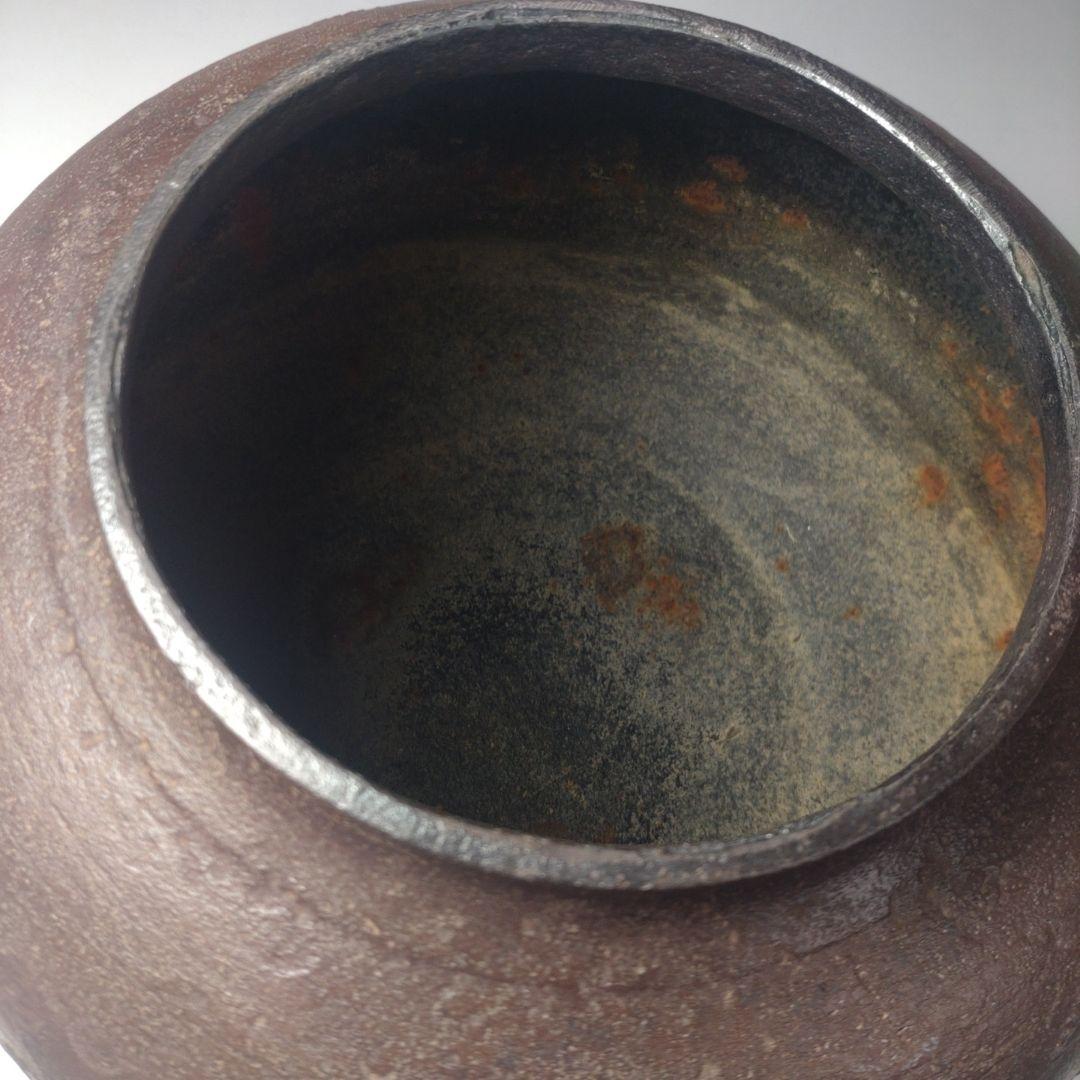 イ188 茶釜『釜師　加藤了三　』『芦屋写浜松文真形釜　共箱　環付』茶道具