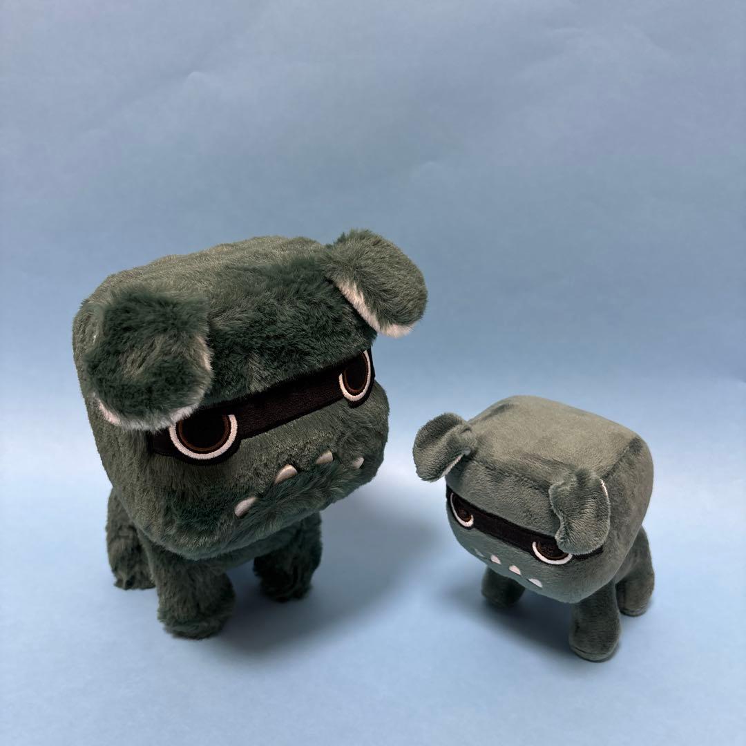 三菱デリ丸　だっこぬいぐるみ1個、手乗りぬいぐるみ1個セット（緑色）