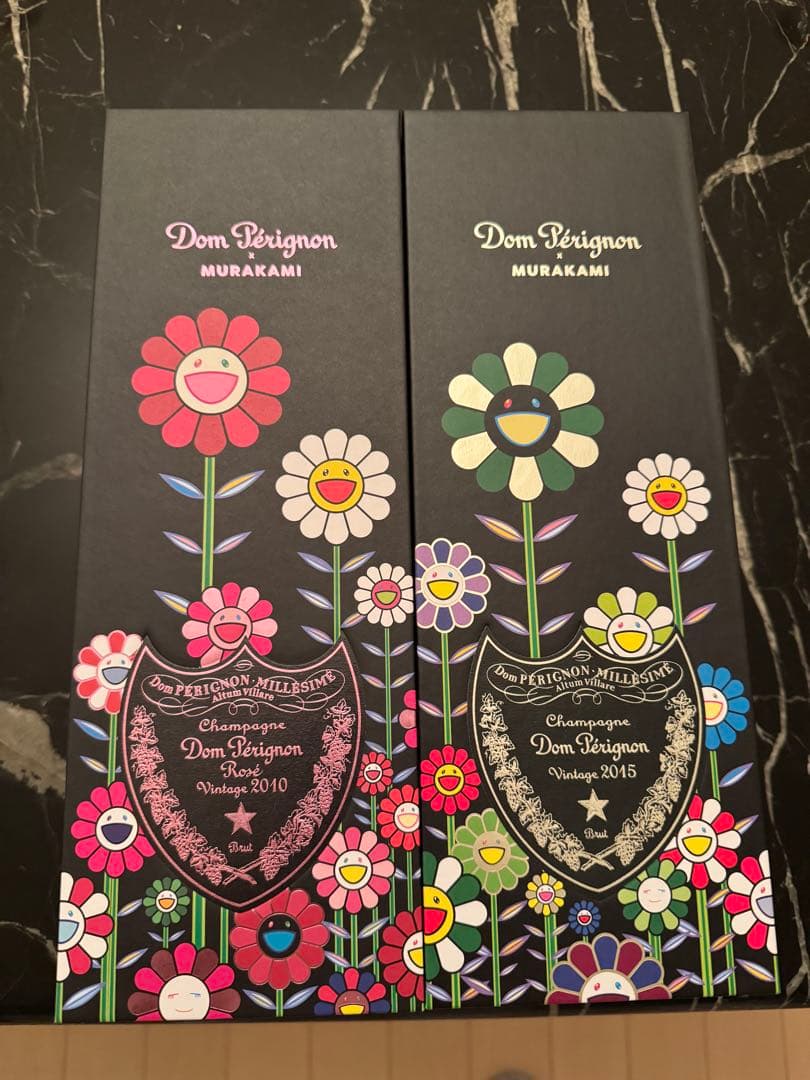 新品ドンペリ×村上隆限定コラボ2本セット希少ロゼ2010、2015