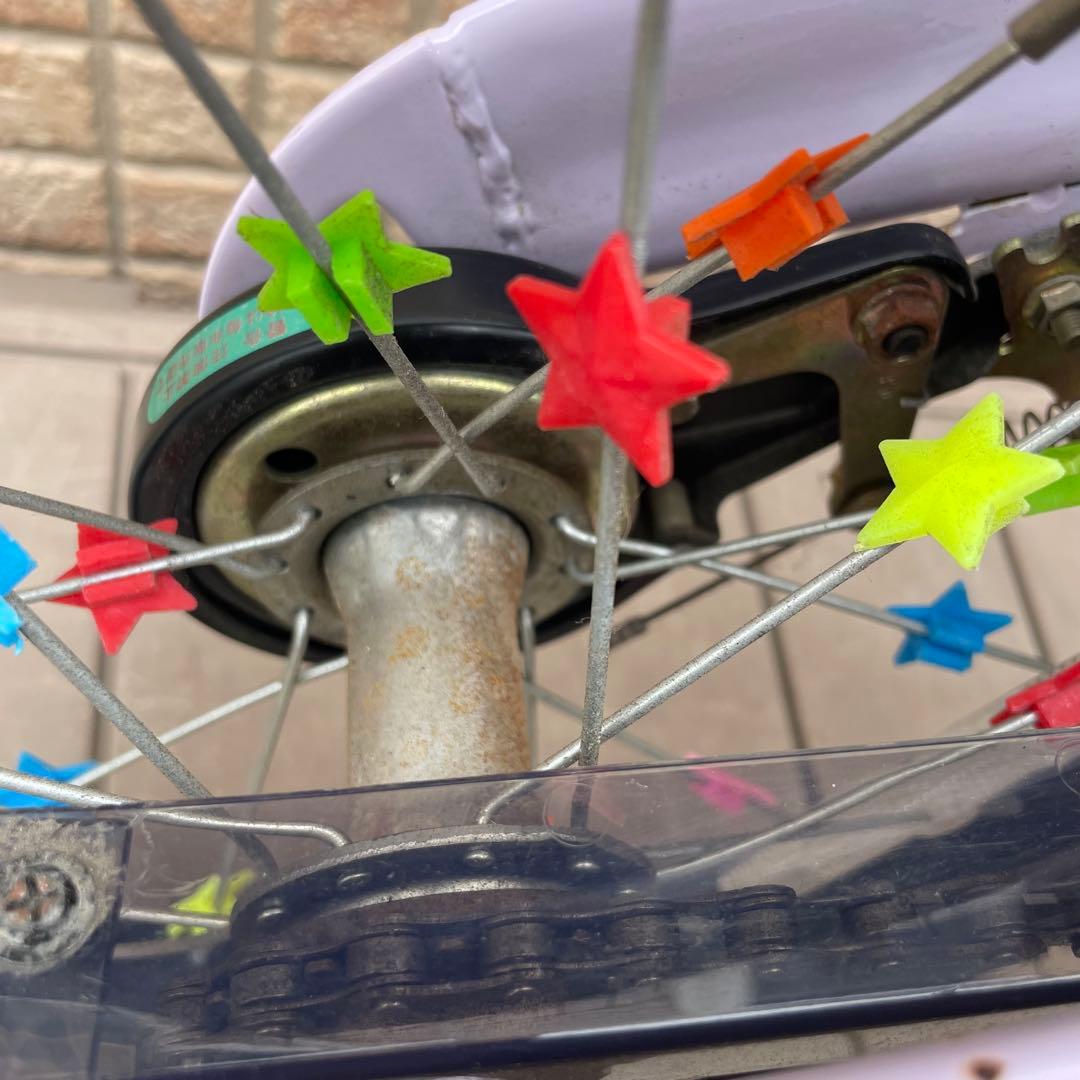 へんしんバイク 14インチ スタンド付属　紫　パープル