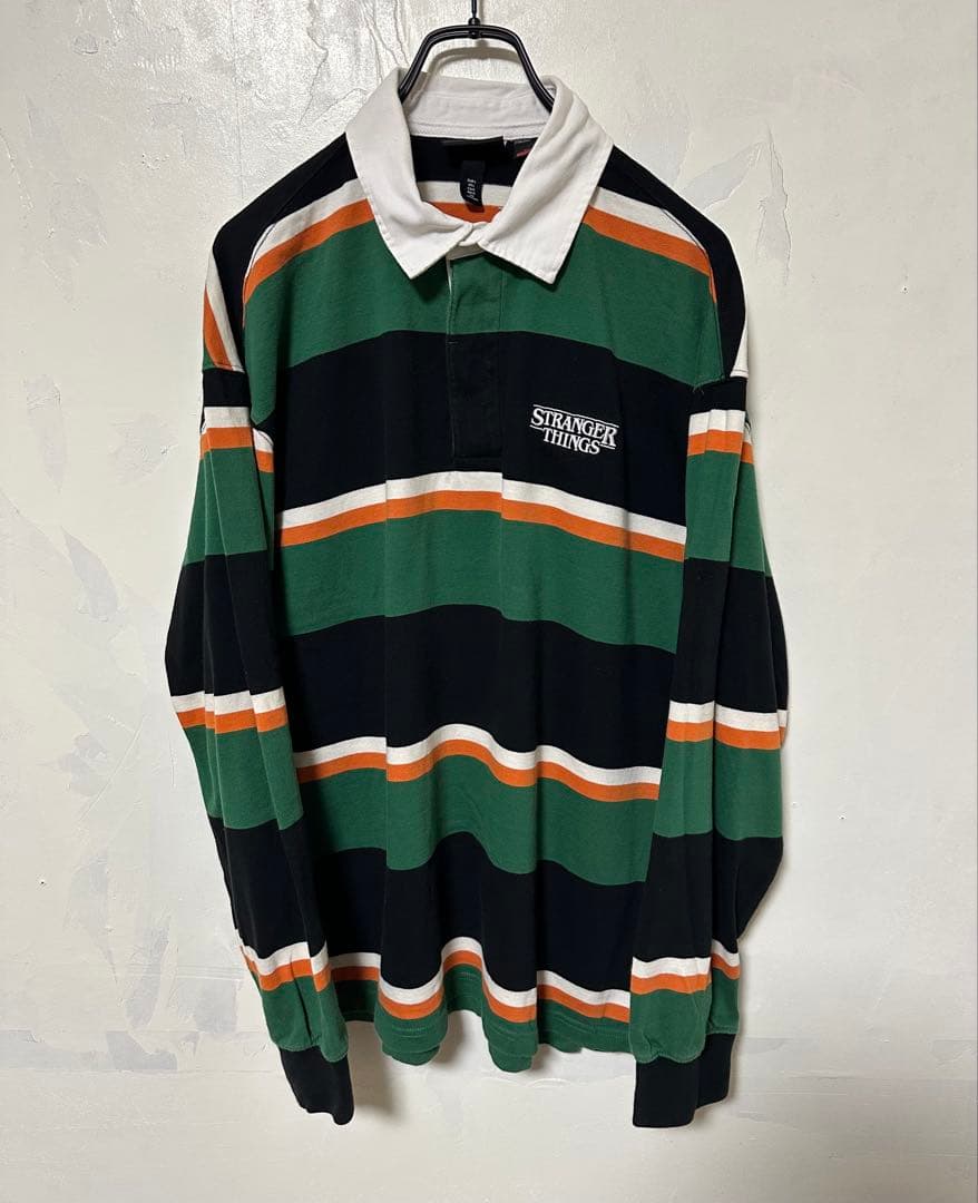 STRANGER THINGS ストライプラガーシャツ　ストレンジャーシングス