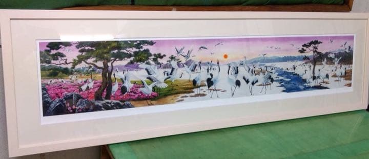 キューテェ キム 「千寿図」シグレ版画 90cm