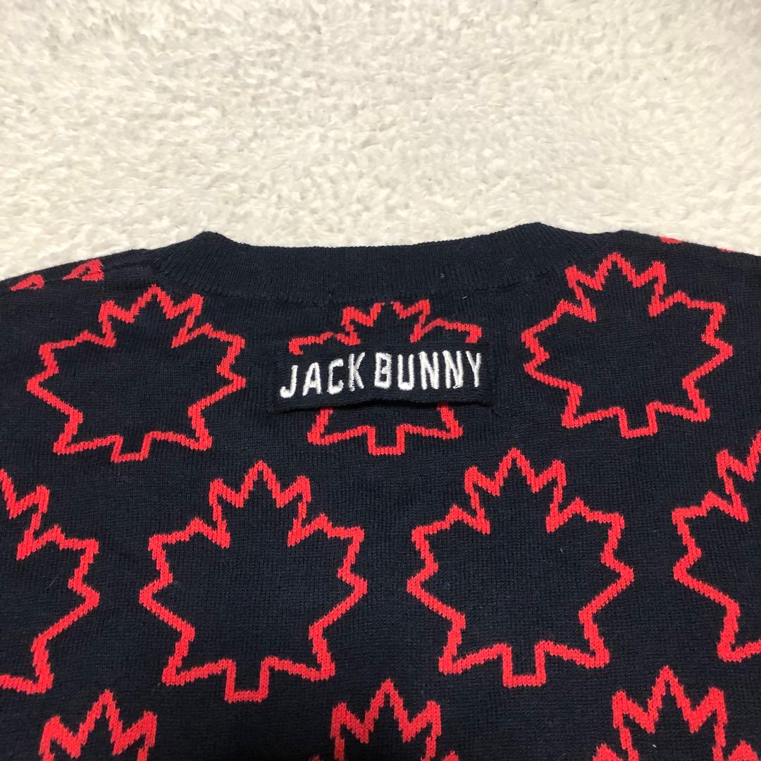 美品　ジャックバニー　パーリーゲイツ　ゴルフ　セーター　メイプル総柄　6（XL）