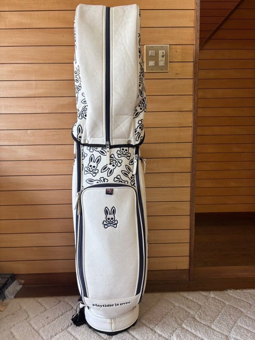 ヘッドカバー付 Psycho Bunny ゴルフバッグ・キャディバッグ ホワイト