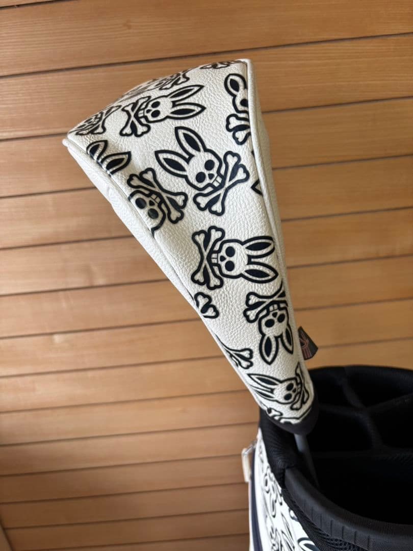 ヘッドカバー付 Psycho Bunny ゴルフバッグ・キャディバッグ ホワイト