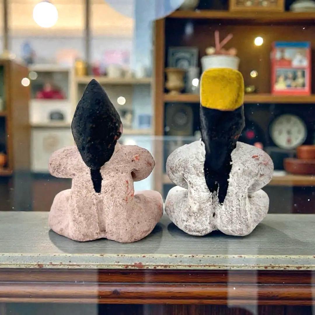 1960年代大阪府郷土玩具 堺湊焼 住吉人形【裸雛】手捻り土人形 津塩吉右衛門