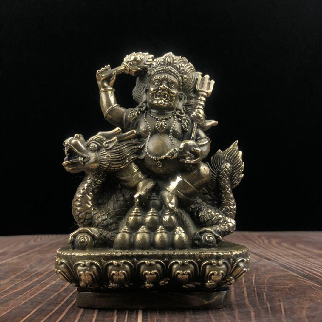 騎竜黄財神仏像 現代工芸品 美術品 置物