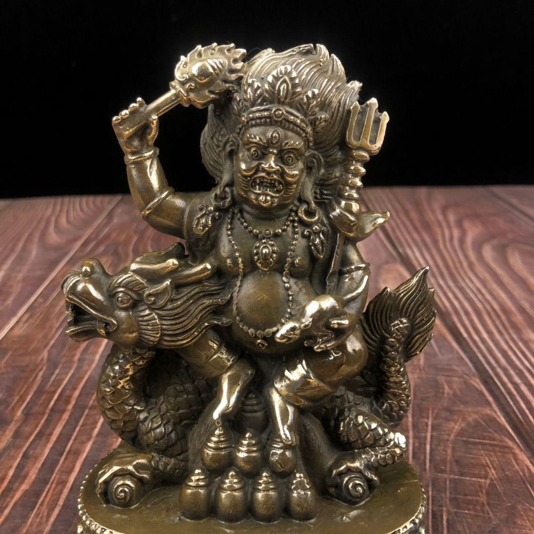 騎竜黄財神仏像 現代工芸品 美術品 置物