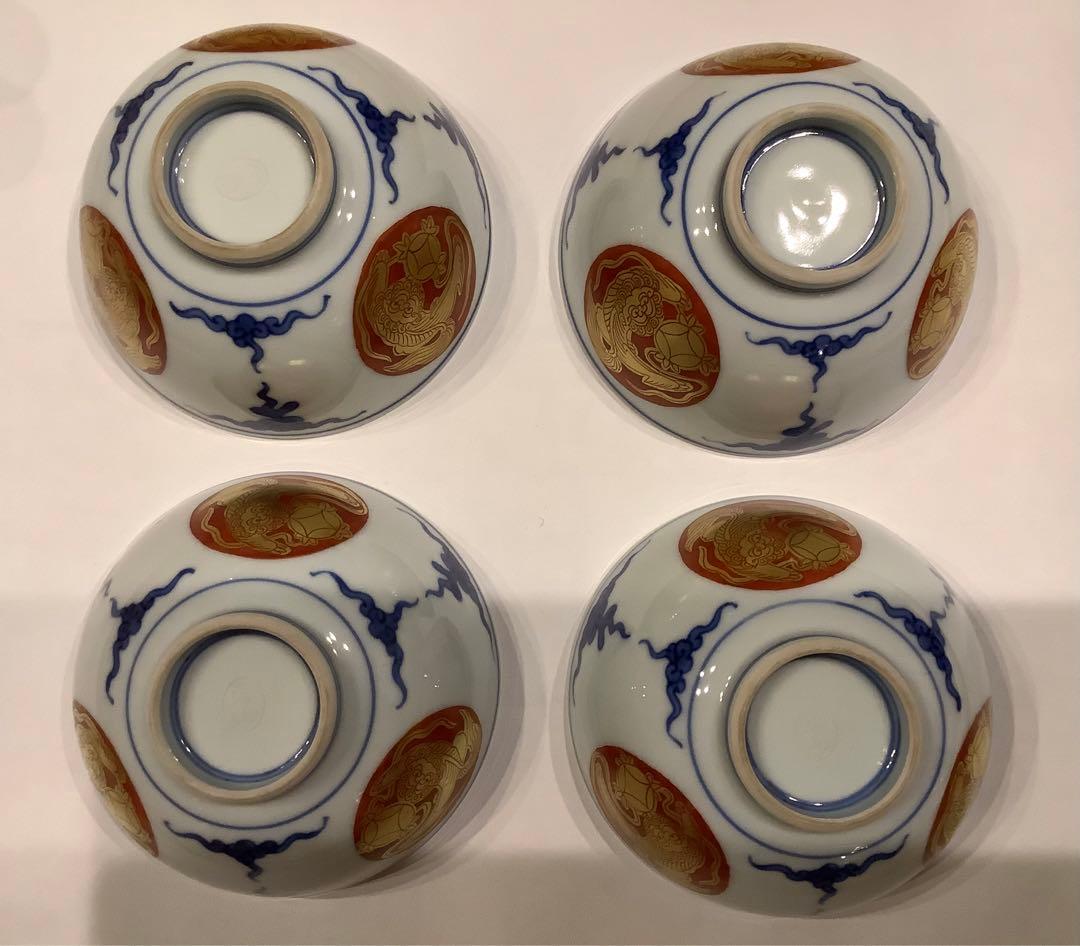 【宮永東山】茶盌　金襴手獅子図　汲み出し茶盌　14客※