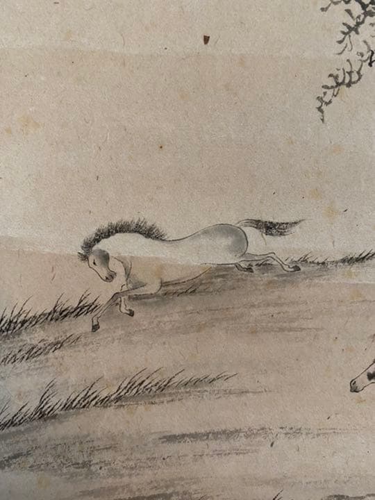 中国絵 馬図 肉筆 溥儒