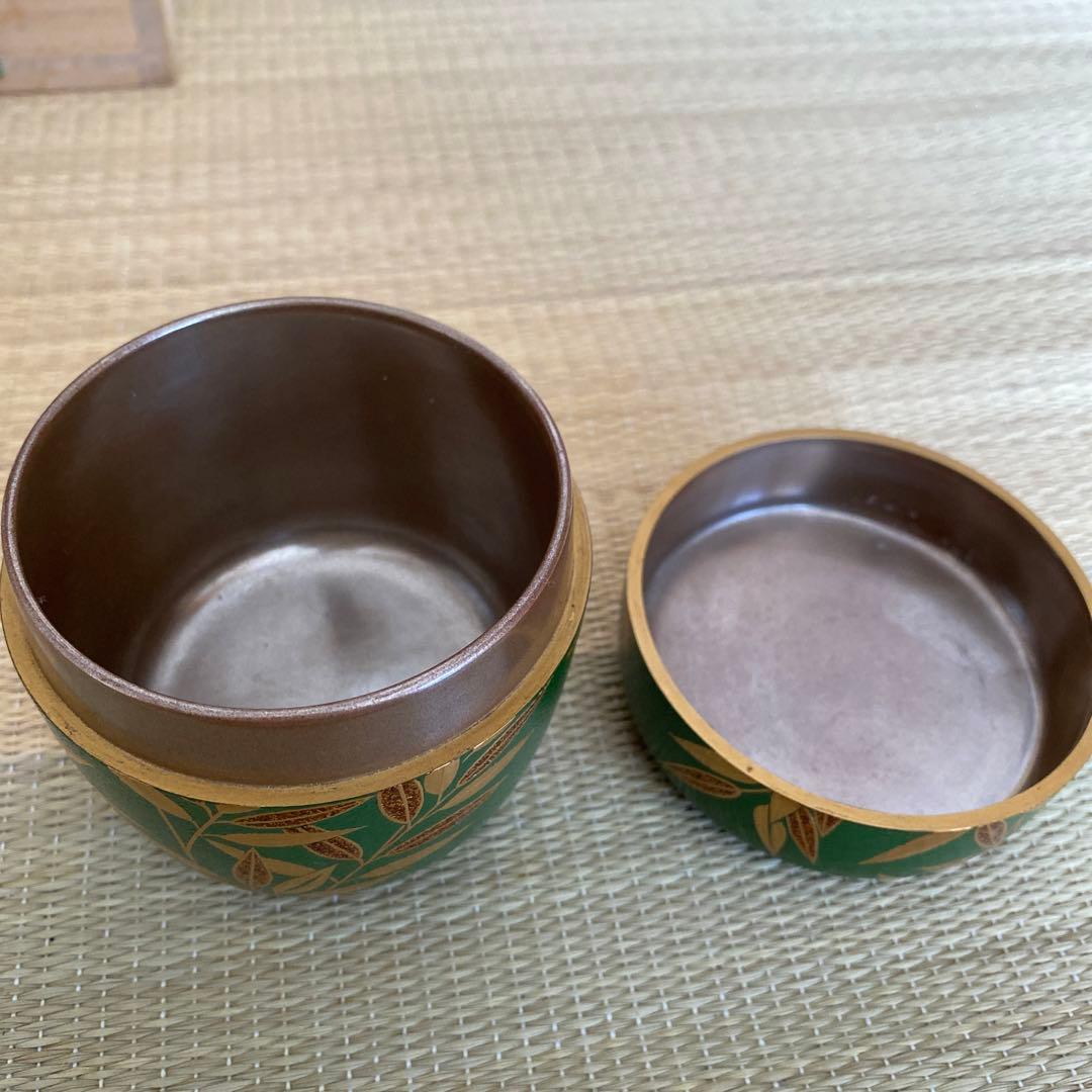 ★貴重★青漆 露笹時絵 大棗 伊藤表正作