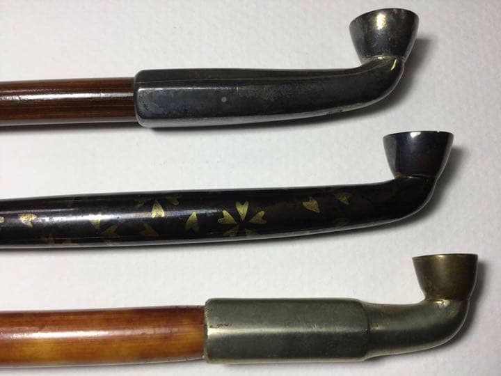 ◆煙管３本◆勲六等瑞宝章 金工師 吉田省吾作 純村田張煙管 純銀 キセル 喫煙具