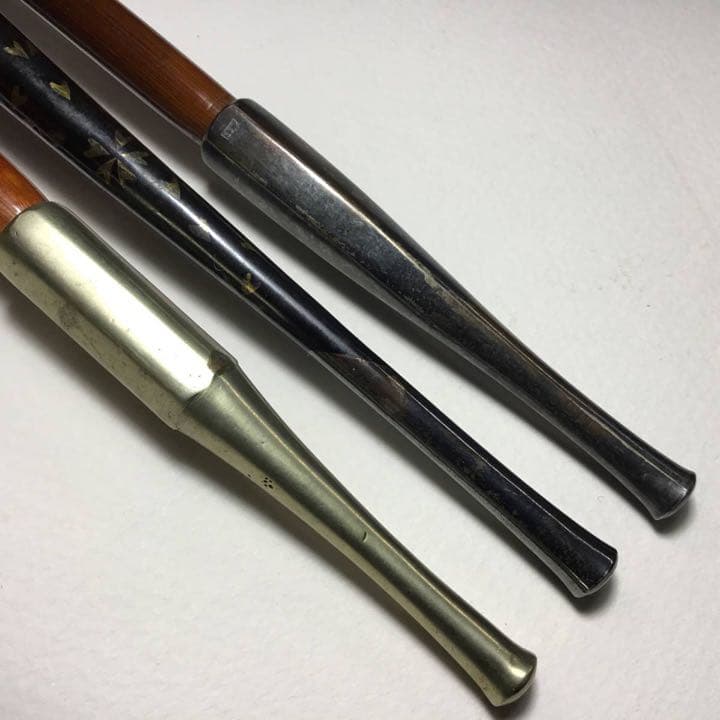 ◆煙管３本◆勲六等瑞宝章 金工師 吉田省吾作 純村田張煙管 純銀 キセル 喫煙具