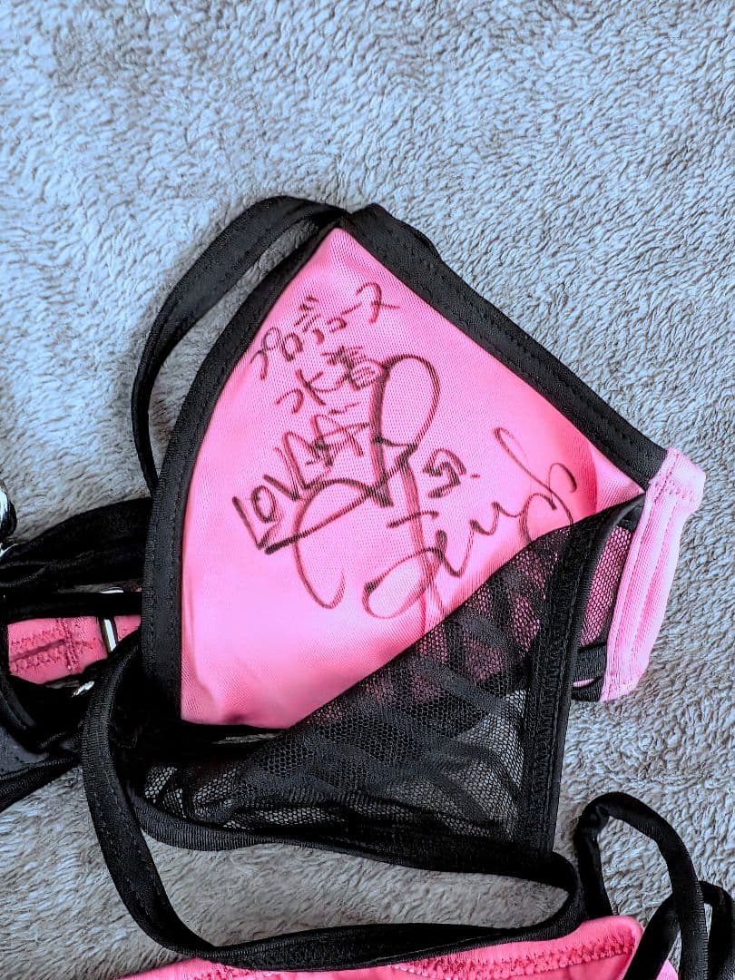 杉原杏璃 私物の愛用水着&チェキ 水着上下とチェキに直筆サイン入り