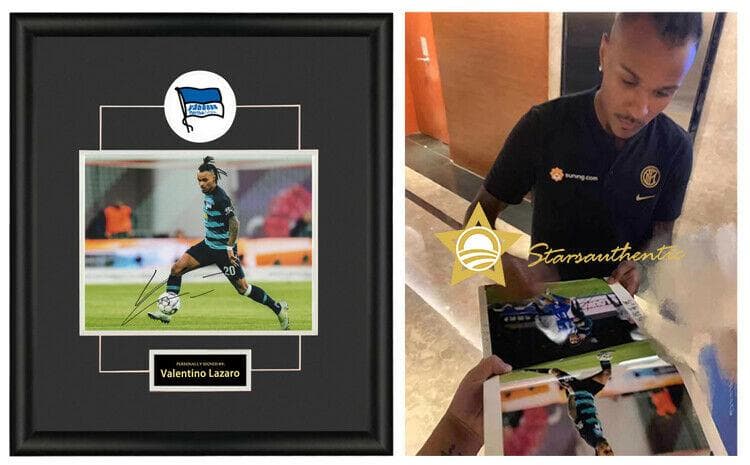 直筆サイン入り写真 ヴァレンティーノ・ラザロ インテルナツィオナーレ・ミラノ