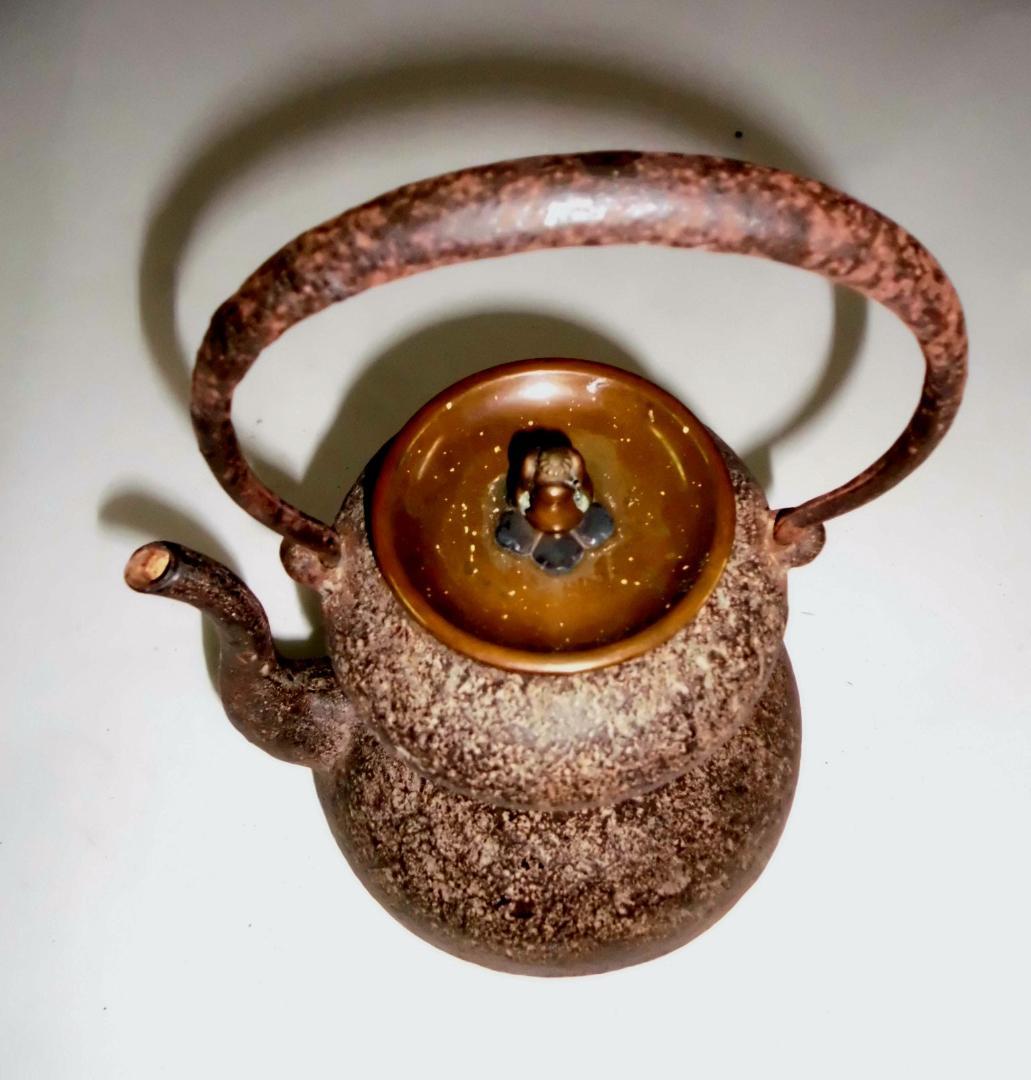 ※手渡し限定 十一代　宮崎寒雉　鉄製瓢箪茶釜 木箱付　先祖代々物　骨董品　岐阜市