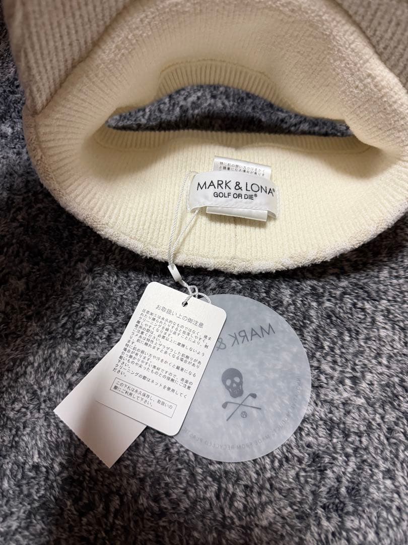 MARK & LONA ゴルフニット帽 ホワイト　新品