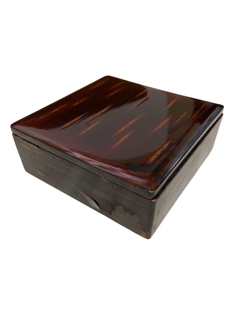 晴霞堂　内朱五寸五段両開重箱　桜皮　大正時代