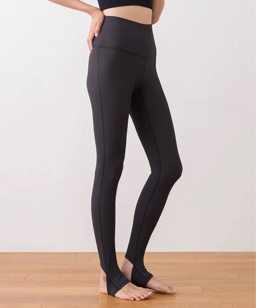 【SUKALA】リブトレンカレギンス(L/ブラック)