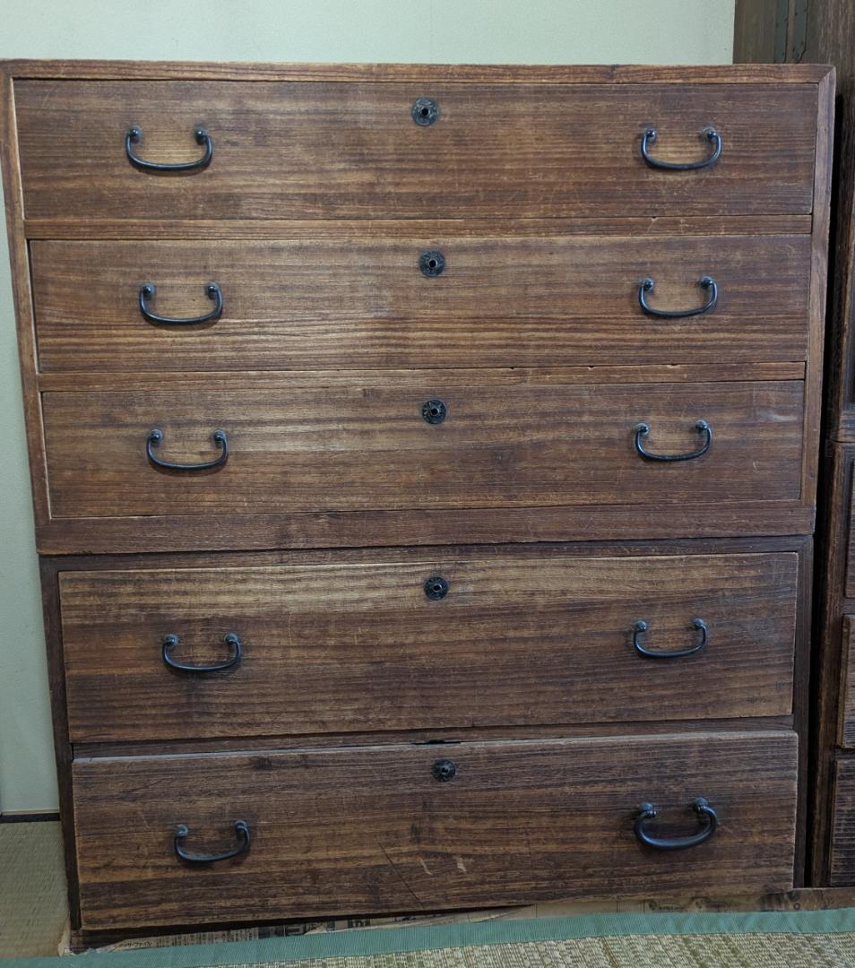 【引取価格】昭和レトロな箪笥　 五段　アンティーク