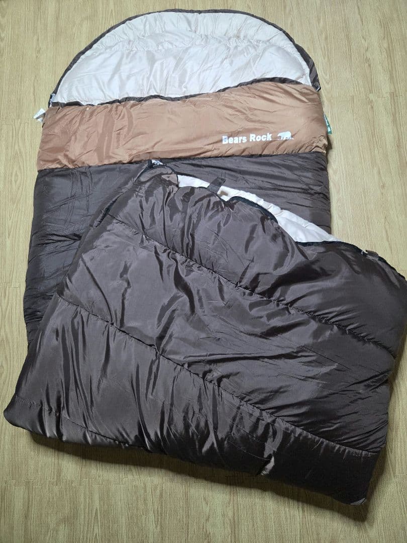 新品未使用*【Bear's Rock 】−30度　寝袋 シュラフ　チョコブラウン