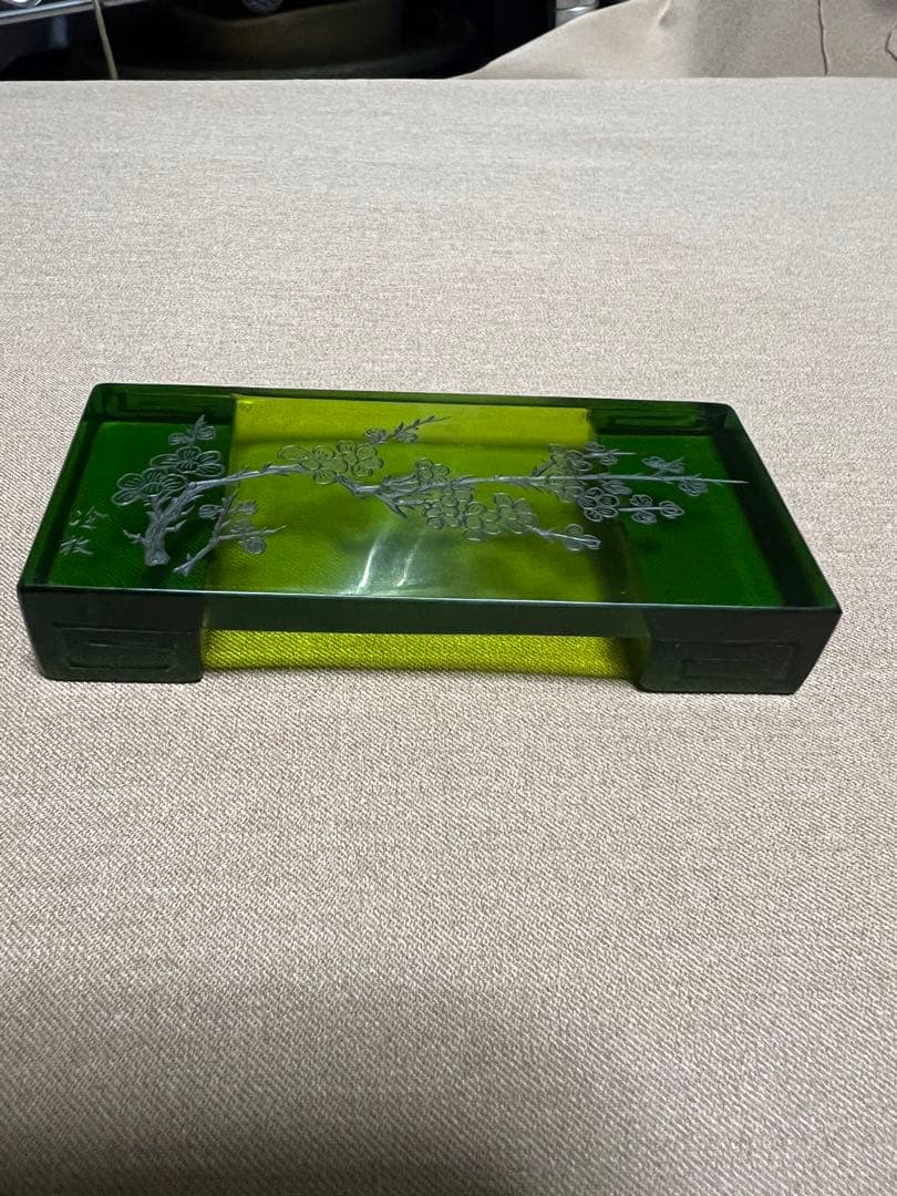 中国古美術 墨置 墨床 ガラス　硝子