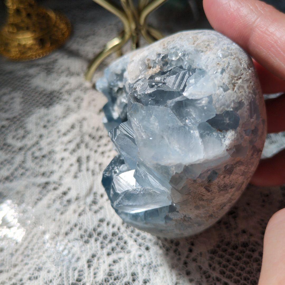 セレスタイト　ハートの置物