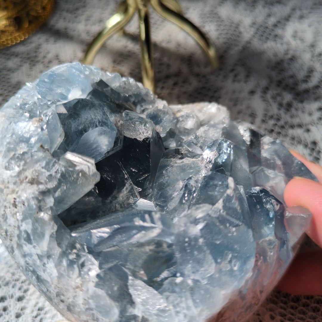 セレスタイト　ハートの置物