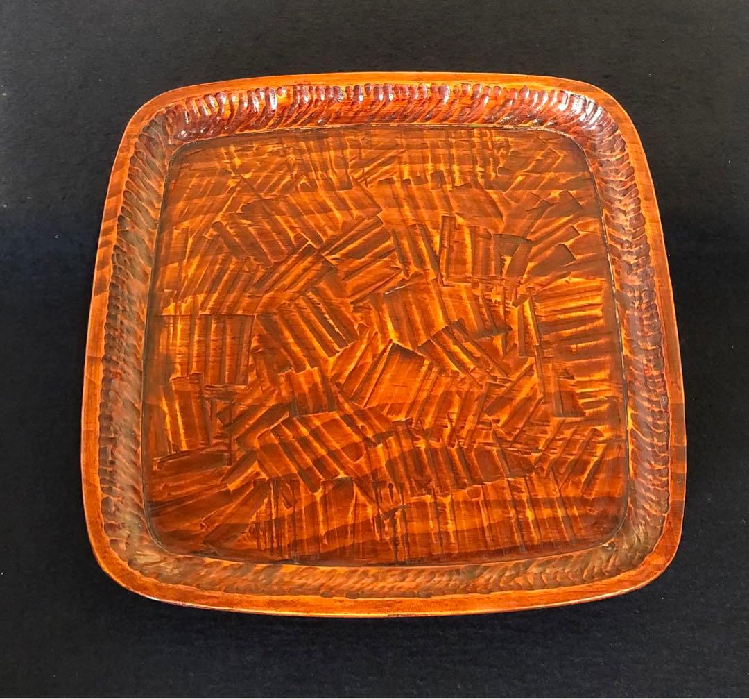 nicecats 讃岐彫 吸物膳2客 小膳 刳抜 木製漆器260121き6