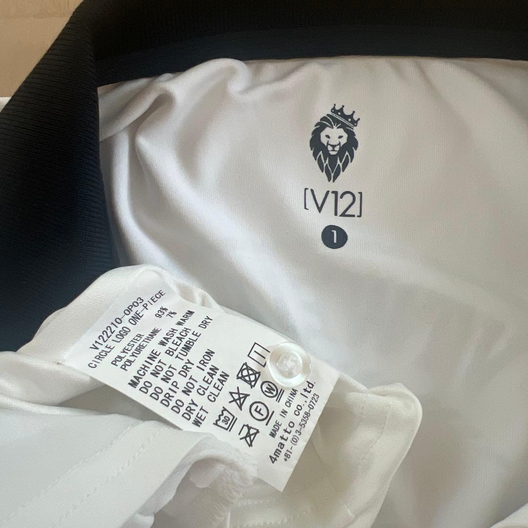 V12 サイドロゴポロシャツワンピース　白　サイズ1 ゴルフ