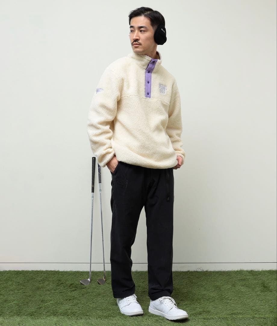 完売！極暖 BEAMS GOLF ボア スナッププルオーバー