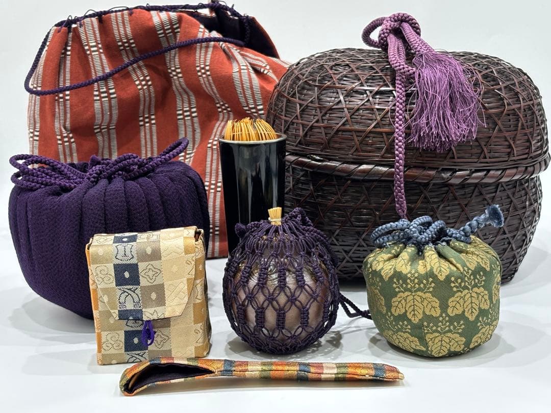 茶道具 茶籠 吉川日月 御所篭 野点籠 茶籠一式セット 紙箱