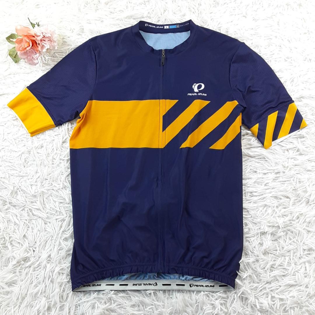 美品◎PEARL IZUMI サイクリングウェアセットアップ ジャージ 紺黄