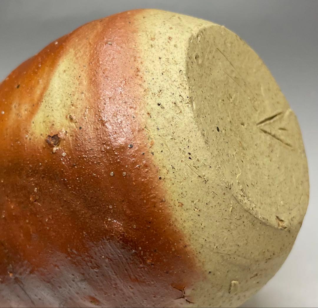 人間国宝　伊勢崎淳　備前緋襷徳利　備前焼　共箱(四方桟盛蓋) 栞　d1194