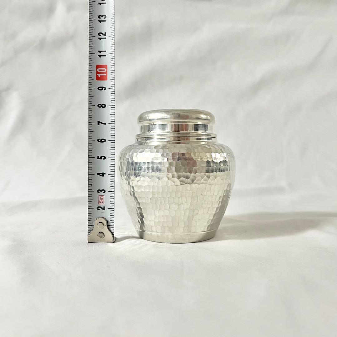 煎茶道具　錫半製　精錫　鎚目　茶壷　茶心壷