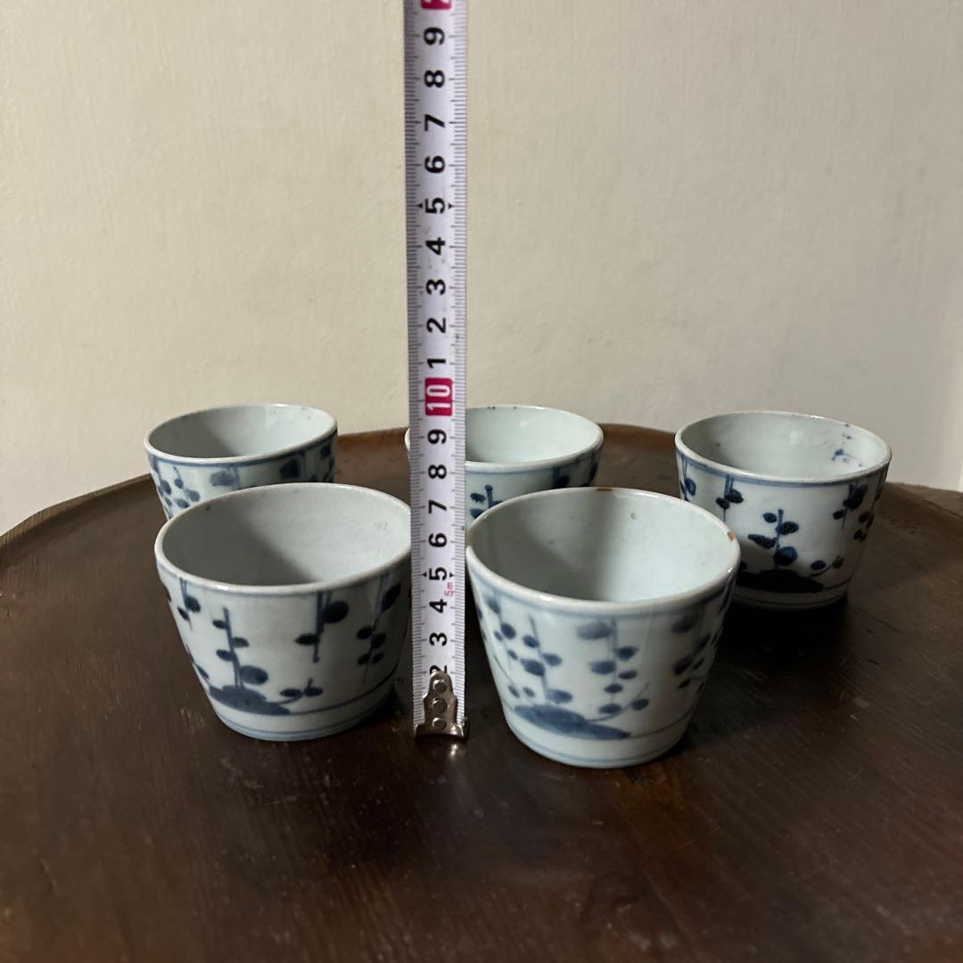 古伊万里蕎麦猪口5点　アンティーク　酒器　懐石　古道具　骨董　検:李朝