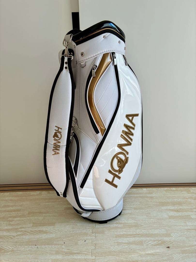 HONMA ゴルフキャディバッグ 9インチ ホワイト/ゴールド