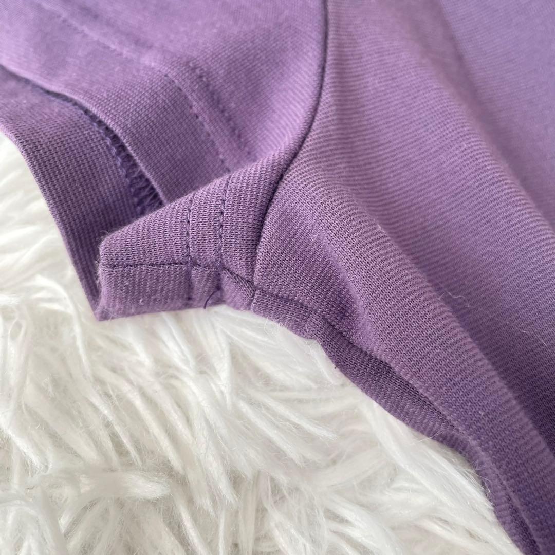 COUP DE CHANCEゴルフハーフジップ 半袖ワンピース紫38 切り替え