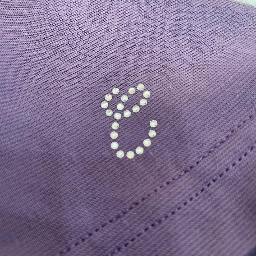 COUP DE CHANCEゴルフハーフジップ 半袖ワンピース紫38 切り替え