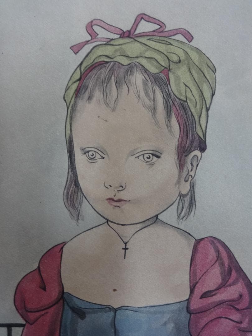 藤田嗣治 小さな家政婦 1963年頃　肉筆水彩画　紙本著色・レオナールフジタ