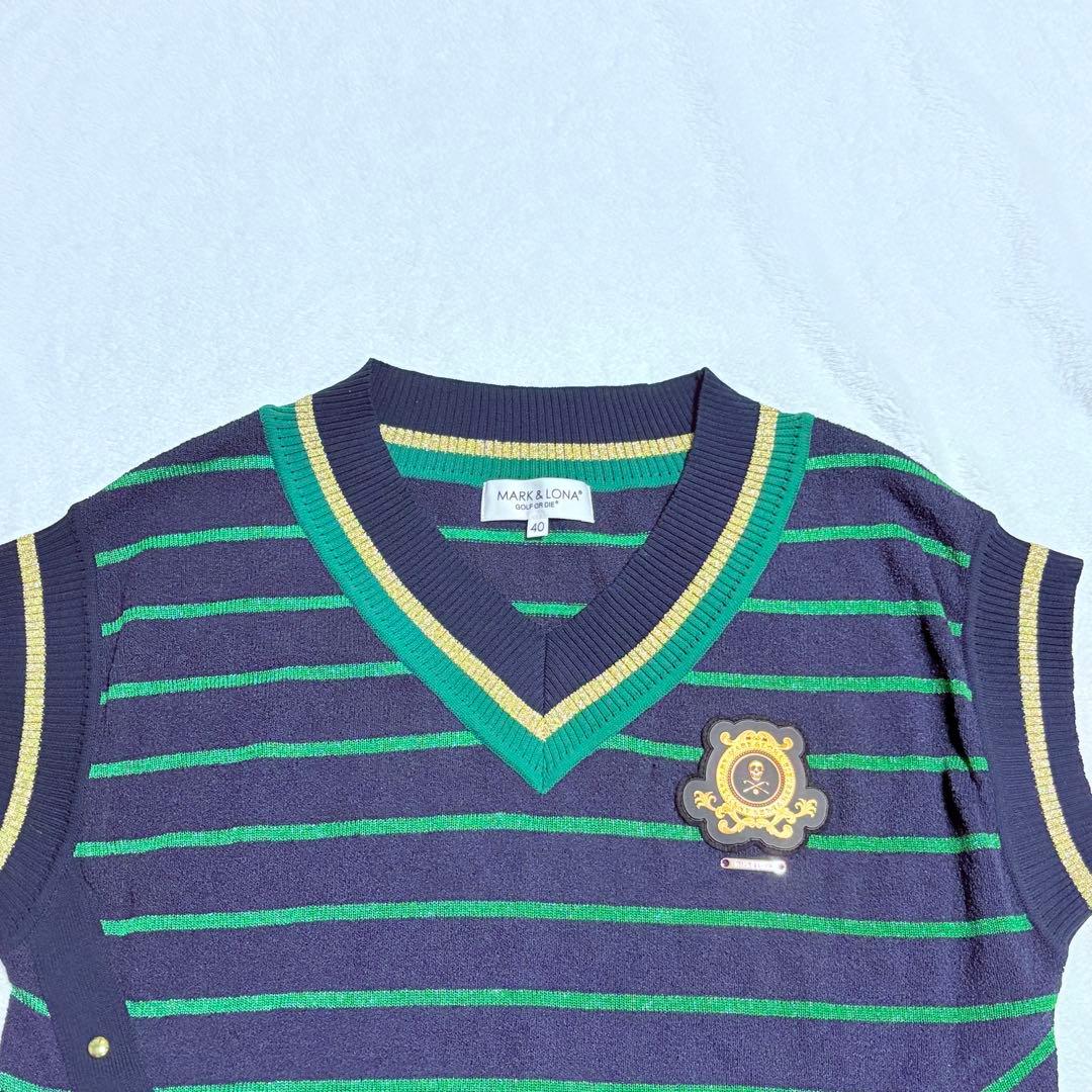 MARK＆LONA 23SS レディースゴルフベスト ニット 40 日本製