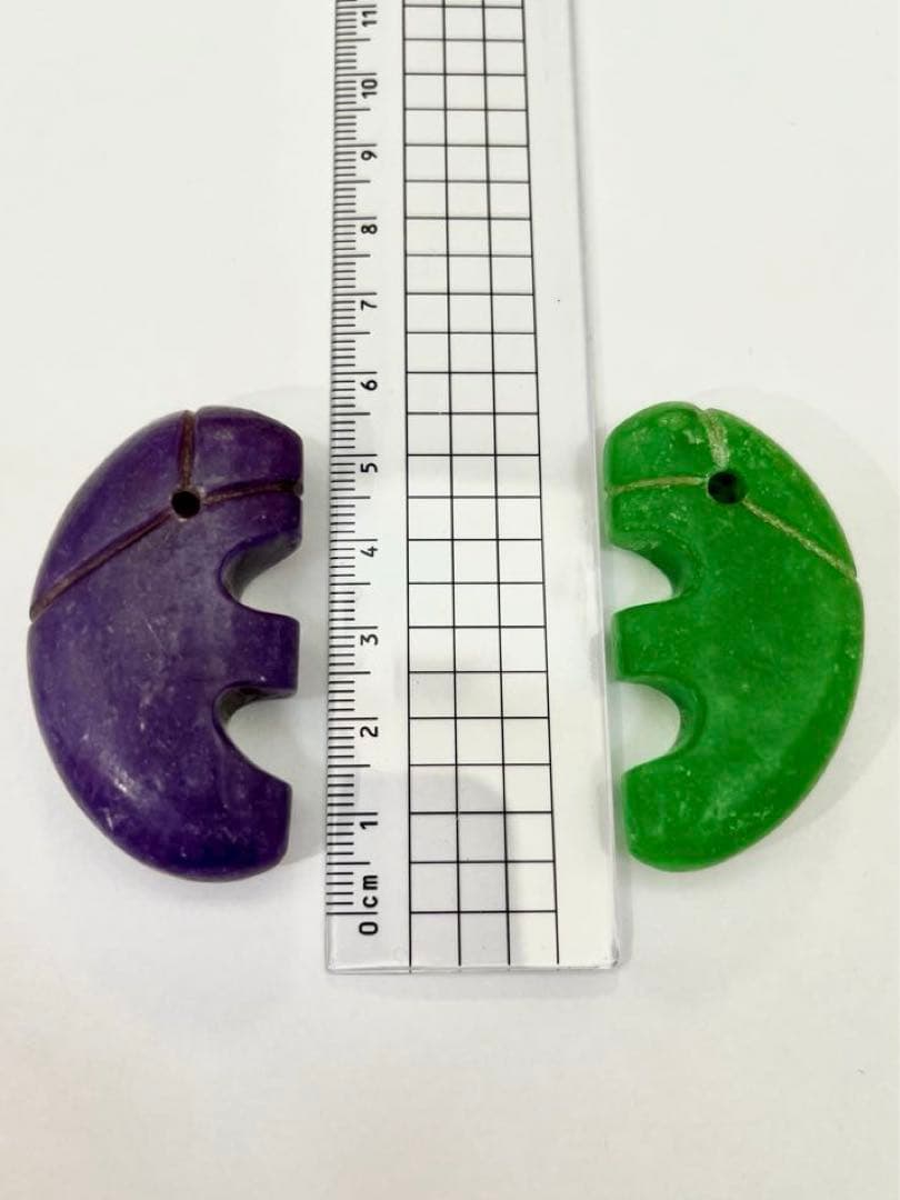 ※※最終値下げ※※ 希少　古墳期　大丁字　櫛形勾玉　萌葱&古色紫