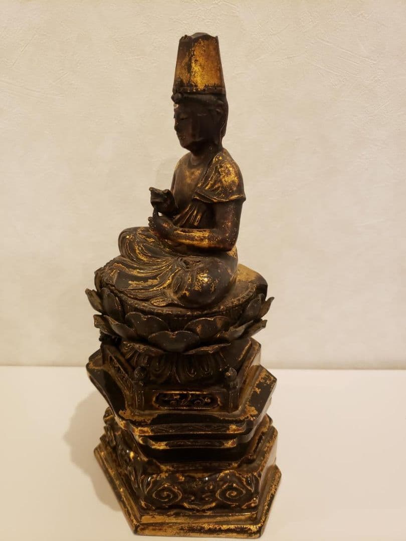 大日如来像 木彫 江戸 時代 仏教 美術 仏像 骨董 アンティーク 立仏 仏具