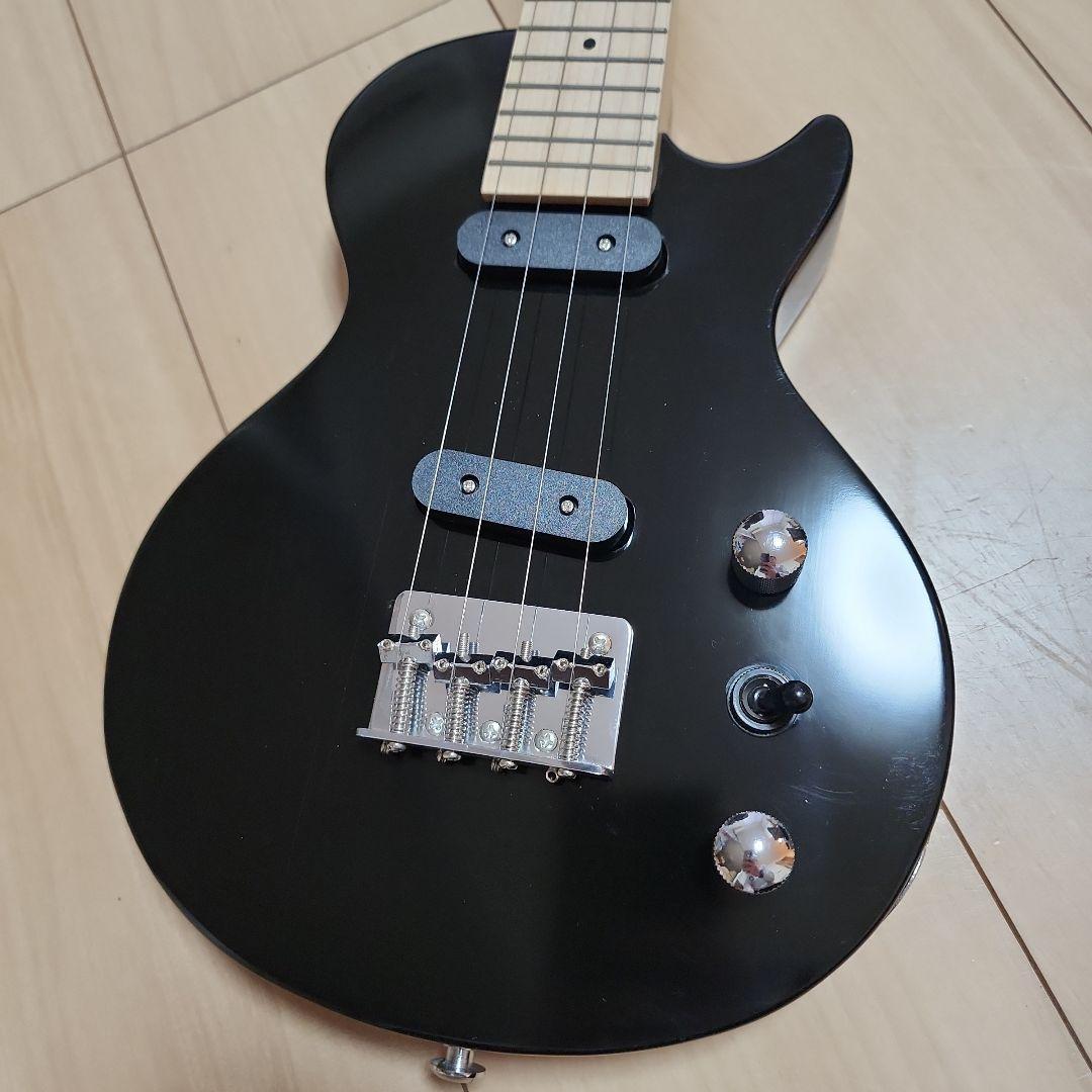 4弦 エレキギター ミニ ブラック バスウッド