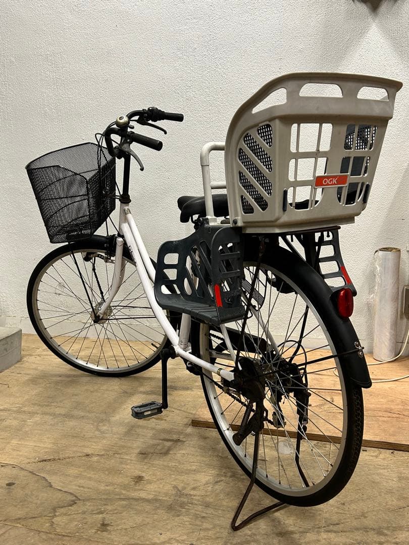 ママチャリ SHIMANO 変速 チャイルドシート 前カゴ付き 26インチ