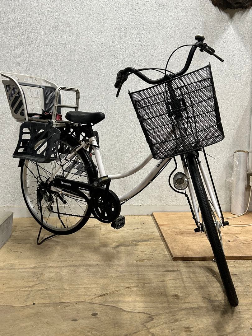 ママチャリ SHIMANO 変速 チャイルドシート 前カゴ付き 26インチ