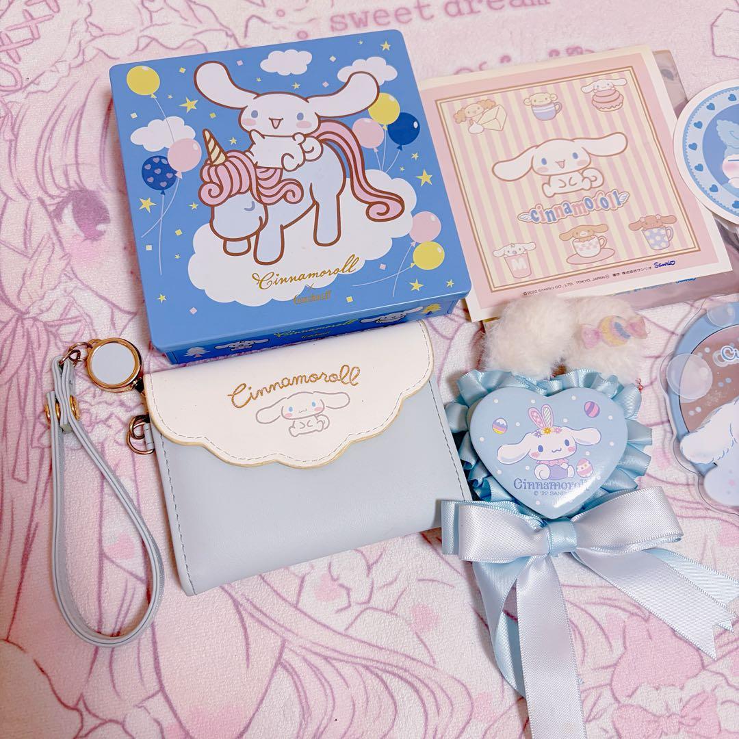サンリオ　シナモロール　水色デイズ　マスコットスマホスタンド　パースケース芳香剤