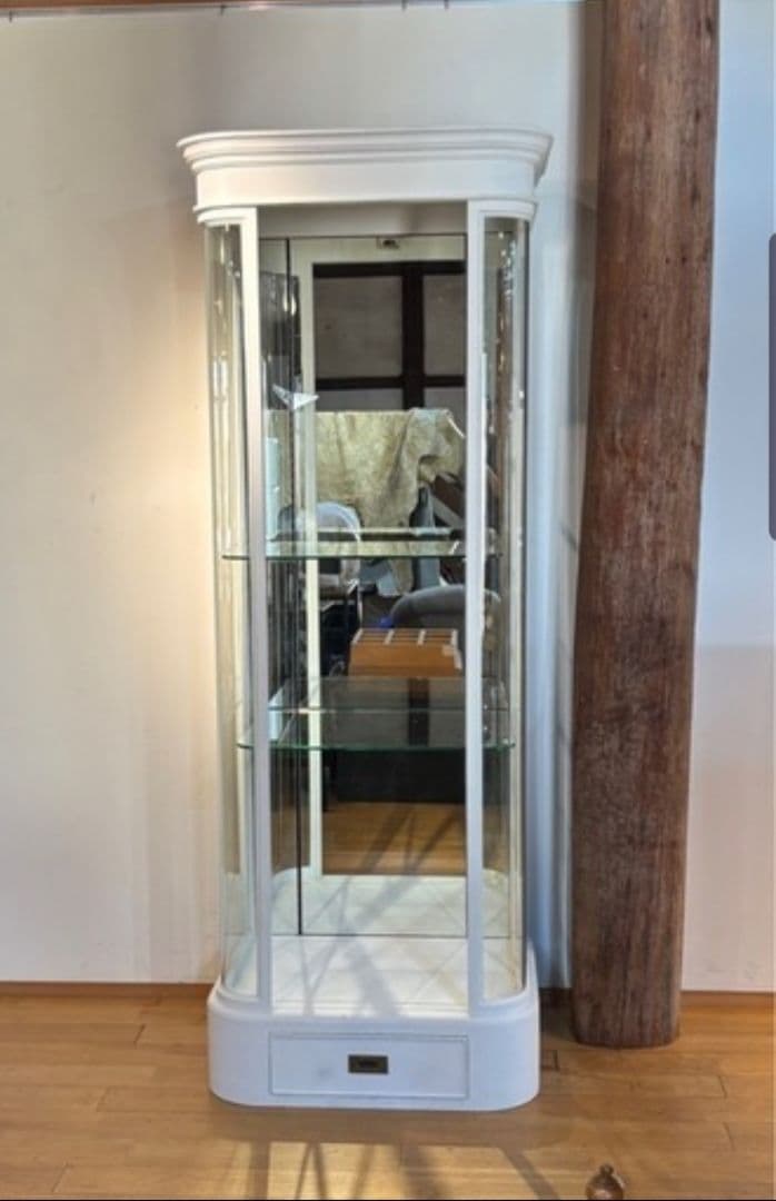 引き取り限定 3枚ガラス板 ショーケース インテリア 店舗什器 雑貨 ショップ